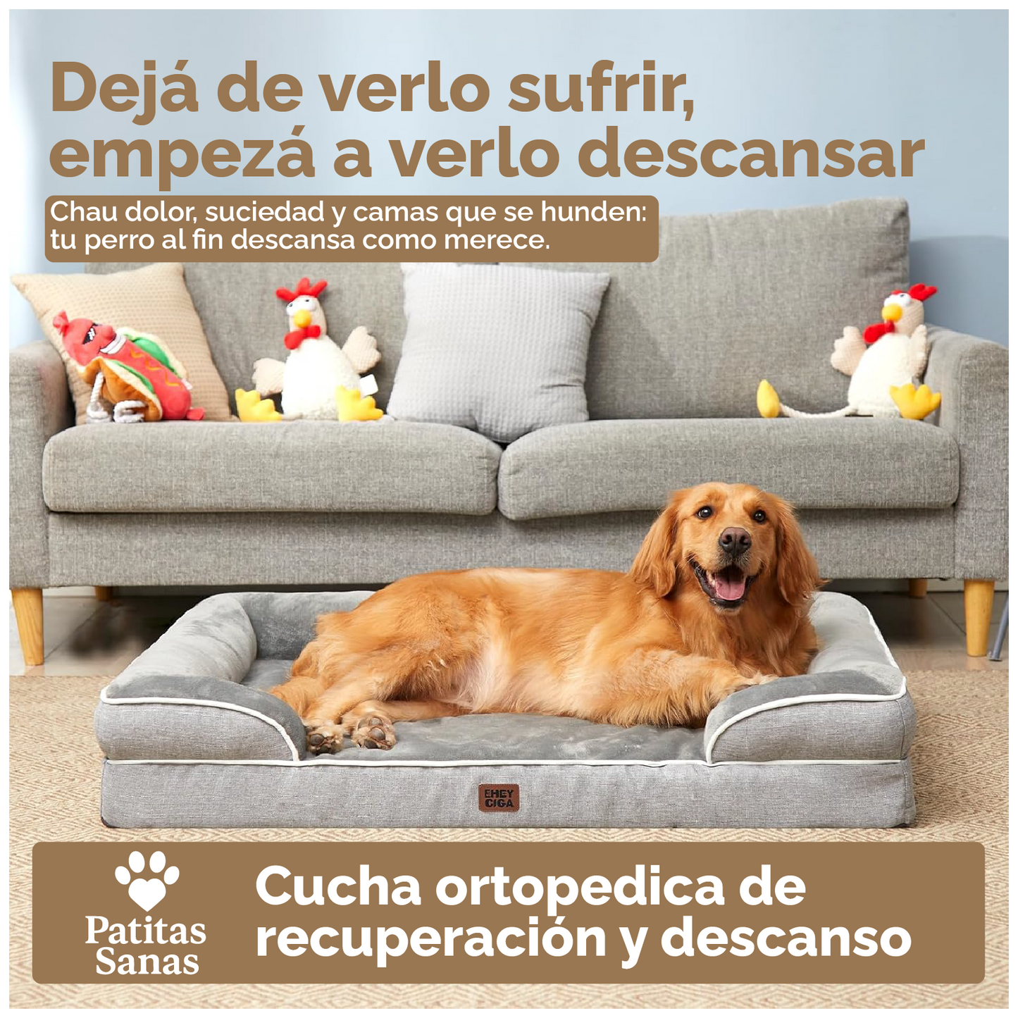 Patitas Sanas | Cama Ortopédica, viscoelástica para mascotas