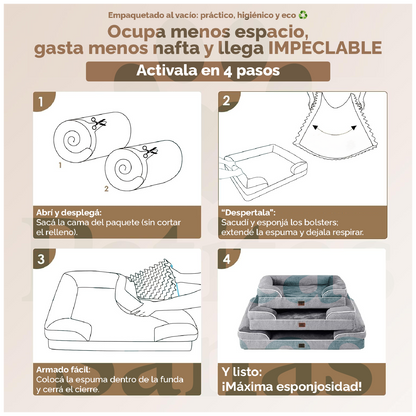 Patitas Sanas | Cama Ortopédica, viscoelástica para mascotas